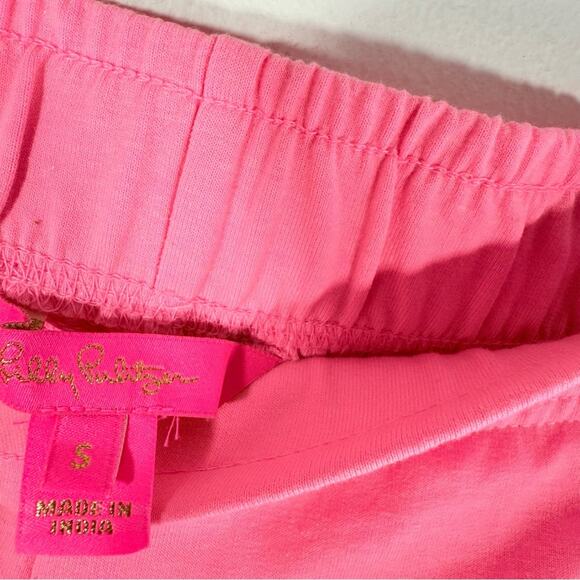 Lilly Pulitzer Skylar Pink Ruffle Eyelet Pull On Stretch Waist Shorts Small - Picture 7 of 8